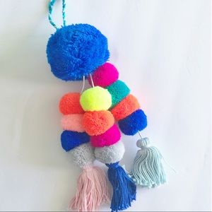 Multicolor Pom Pom and Tassel Decoration